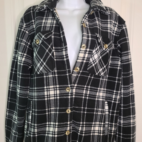 Sage Jackets & Blazers - Plaid Sherpa Lined Shirt Jacket Womens M